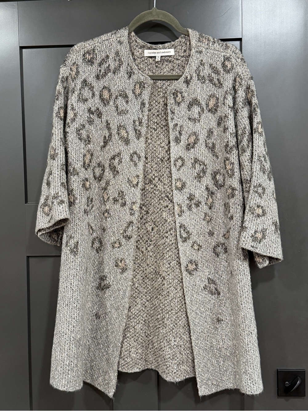 cupcakes & cashmere Leopard-Print Open Cardigan- video in listing